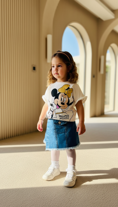 طقم MINNIE – أناقة الجينز مع ميني ماوس